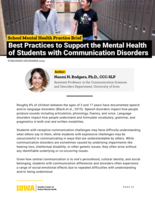 Best Practices to Support the Mental Health of Students with Communication Disorders