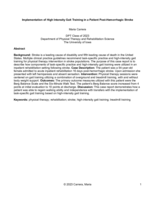 Implementation of High Intensity Gait Training in a Patient Post-Hemorrhagic Stroke