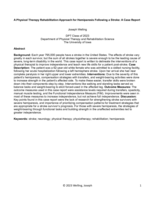 A Physical Therapy Rehabilitation Approach for Hemiparesis Following a Stroke: A Case Report