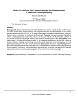 Where Do I Go From Here? Incorporating the Social Determinants of Health into Discharge Planning