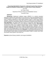 Personalized Rehabilitation Program for a Child with Cerebral Palsy Following Single-Event Multilevel Surgery Based on Limited Clinical Practice Guidelines