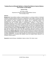 Treating Visual and Strength Deficits in a Patient Post Stroke to Improve Balance and Function: A Case Report