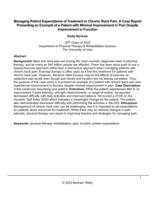 Managing Patient Expectations of Treatment in Chronic Back Pain: A Case Report Presenting an Example of a Patient with Minimal Improvement in Pain Despite Improvement in Function