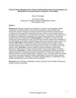 Physical Therapy Management of a Patient Following Arthroscopic Capsular Release and Manipulation for Shoulder Adhesive Capsulitis: A Case Report