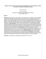 Selection of Interventions for Hamstring Strain Rehabilitation and Promoting Return to Sport: Case Report of a High School Multi-Sport Athlete