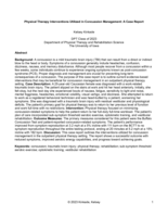 Physical Therapy Interventions Utilized in Concussion Management: A Case Report