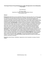 Post-Surgical Physical Therapy Management for a Male with Degenerative Cervical Myelopathy: A Case Report