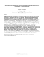 Physical Therapist Contributions to Lumbar Puncture Tap Testing in Idiopathic Normal Pressure Hydrocephalus: A Report of Two Cases