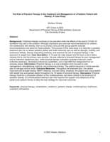 The Role of Physical Therapy in the Treatment and Management of a Pediatric Patient with Obesity: A Case Report