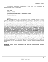 Individualized Rehabilitation Management of Low Back Pain Complicated by Biopsychosocial Factors: A Case Report