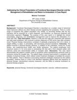 Addressing the Clinical Presentation of Functional Neurological Disorder and the Management of Rehabilitation and Return to Ambulation: A Case Report