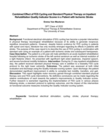 Combined Effect of FES Cycling and Standard Physical Therapy on Inpatient Rehabilitation Quality Indicator Scores in a Patient with Ischemic Stroke