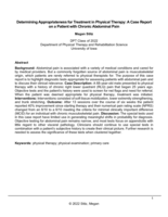 Determining Appropriateness for Treatment in Physical Therapy: A Case Report on a Patient with Chronic Abdominal Pain