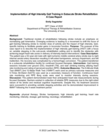 Implementation of High Intensity Gait Training in Subacute Stroke Rehabilitation: A Case Report