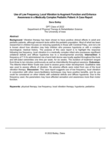 Use of Low Frequency, Local Vibration to Augment Function and Enhance Awareness in a Medically Complex Pediatric Patient: A Case Report