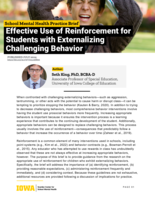 Effective Use of Reinforcement for Students with Externalizing Challenging Behavior