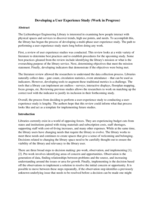 Developing a User Experience Study (Work in Progress)