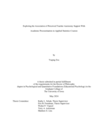 Exploring the association of perceived teacher autonomy support with academic procrastination in applied statistics courses