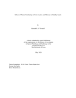 Effects of partner familiarity on conversation and memory in healthy adults