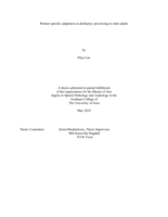 Partner-specific adaptation in disfluency processing in older adults