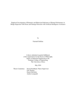 Empirical investigation of biometric and behavioral indicators of human performance in bridge inspection with drone and damage detection with artificial intelligence assistance