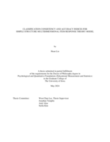Classification consistency and accuracy indices for simple structure multidimensional item response theory model