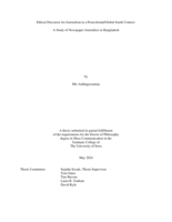 Ethical discourse for journalism in a postcolonial/global South context: a study of newspaper journalists in Bangladesh