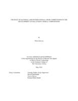 The role of national and international choir competitions in the development of Malaysian choral compositions