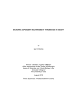 MicroRNA-dependent mechanisms of thrombosis in obesity