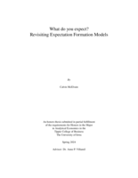 What do you expect?: Revisiting Expectation Formation Models