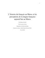 L’histoire du français au Maroc et les perceptions de la langue française aujourd´hui au Maroc