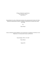 Transition to Life After High School for Adolescents Who Stutter: Insights from High School Students and Recent Graduates who Stutter