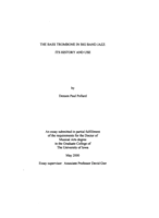 The bass trombone in big band jazz: its history and use
