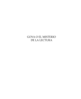 Goya o el misterio de la lectura (Introducción)