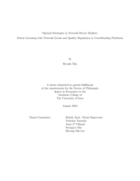 Optimal strategies in network-driven markets: patent licensing with network goods and quality regulation in crowdfunding platforms