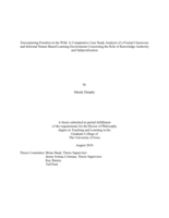 Encountering freedom in the wild: a comparative case study analysis of a formal classroom and informal nature-based learning environment concerning the role of knowledge authority and subjectification