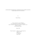 Constrained optimization techniques for machine learning under error bound conditions