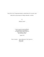 The effects of varied movement conditions on acoustic and perceptual measures of treble singers’ voicing