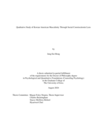Qualitative study of Korean American masculinity through social constructionist lens