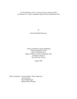A critical edition of The creation by Oscar Anderson Fuller: an oratorio for 12-part, symphonic-mixed chorus and baritone solo