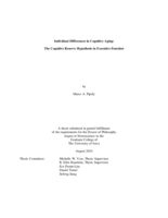 Individual differences in cognitive aging:  the cognitive reserve hypothesis in executive function