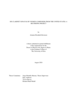 Six clarinet sonatas by women composers from the United States: a recording project