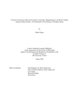 Critical consciousness between economic constraints, marginalization, and work volition among college students: an examination of psychology of working theory