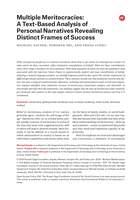 Multiple Meritocracies: A Text-Based Analysis of Personal Narratives Revealing Distinct Frames of Success