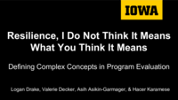 Resilience, I Do Not Think It Means What You Think It Means: Defining Complex Concepts in Program Evaluation