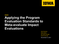 Applying the Program Evaluation Standards to Meta-Evaluate Impact Evaluations