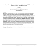 Early Physical Therapy Management of an Adolescent Athlete Following MPFL Reconstruction Utilizing a Quadriceps Autograft: A Case Report