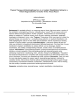 Physical Therapy and Interdisciplinary Care in an Inpatient Rehabilitation Setting for a Patient Diagnosed with a Cerebellar Stroke: A Case Report