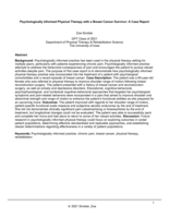 Psychologically Informed Physical Therapy with a Breast Cancer Survivor: A Case Report