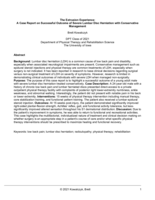The Extrusion Experience: A Case Report on Successful Outcome of Severe Lumbar Disc Herniation with Conservative Management